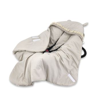 Pledas vokelis automobilinei kėdutei "Premium ruffle beige" 