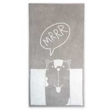 Rankšluostis "Mrrr" 130x70 cm iš egipto medvilnės.
