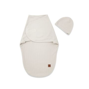 Vystyklas kokonas kūdikiui LEO beige interlock soft 