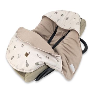 Soft pašiltintas vokelis autokėdutei „Lapeliai“ 0–6 mėn., 73 cm