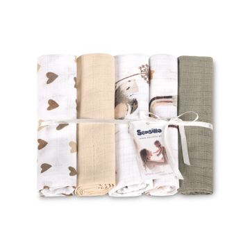 Vystyklai kūdikiui - 5 dalių komplektas "MOUSE BEIGE" 