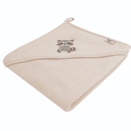 Bocioland rankšluostis su gobtuvu frotinis 100x100 kreminis meškėnas BL225