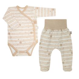 Drabužėliai kūdikiui "Galaxy beige" 2 dalių I Drabužių komplektukas kūdikiui 