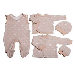 Kūdikio kraitelis - drabužėliai naujagimiui "Bear glamour beige" 5 dalių internetu geresne kaina