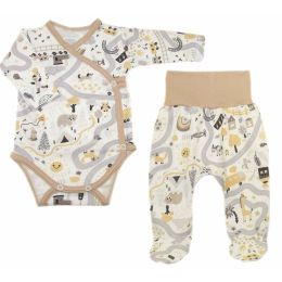 Drabužėliai kūdikiui "Sunny days" 2 dalių smėlio spalvos