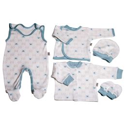 Kūdikio kraitelis - drabužėliai naujagimiui "Bear glamour" 5 dalių baltas