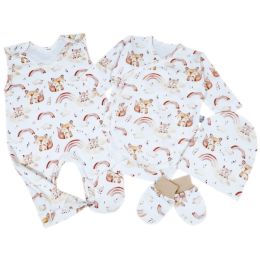 Kūdikio kraitelis - drabužėliai naujagimiui "Bear glamour" baltas  5 dalių internetu geresne kaina