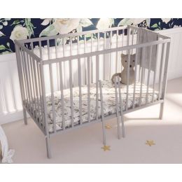 Lovytė kūdikiui, pilka su ištraukiamais pagaliukais ir reguliuojamu dugnu