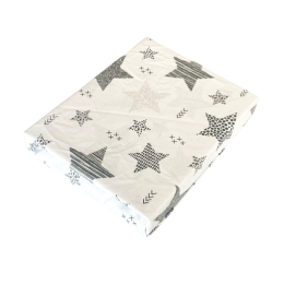 Paklodė su guma 120x60 "Galaxy white"- medvilninė