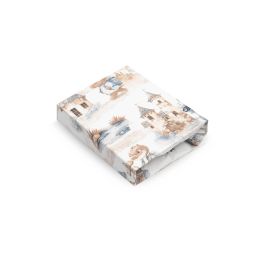 Paklodė su guma 120x60 "Golden goose pink"- medvilninė