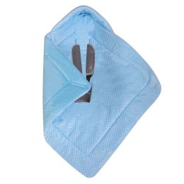 Pledas - vokelis automobilinei kėdutei "WARM VELVET" 80x80 cm melsvas