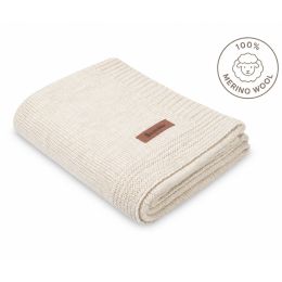 Megztas pledas kūdikiui "MERINO" 90X75 light beige