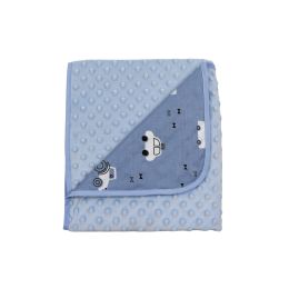 Pledas kūdikiui "Traffic" 80x90 cm melsvas