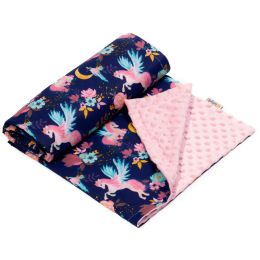 Pledas kūdikiui "Magic Unicorns" 100x75cm  rožinės spalvos