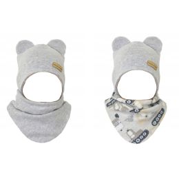 Kepurytė ir kaklaskarė kūdikiui "Love" - Grey