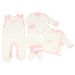 Kūdikio kraitelis - drabužėliai naujagimiui "Candy flowers" 5 dalių